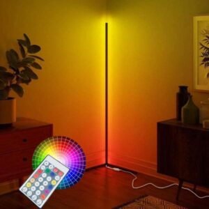 Afirst Lámpara de pie de esquina RGB, lámpara de pie LED RGB de 61 pulgadas, lámpara alta que cambia de color, iluminación de estado de ánimo, luz LED regulable