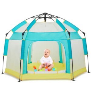 Bend River Corralito para bebés con toldo, tienda portátil de playa para bebés, patio de juegos para niños pequeños