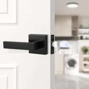 Probrico - Picaporte redondo para puerta con cerradura de seguridad, sin llave, para privacidad y paso, color negro Disponible-DL01BK