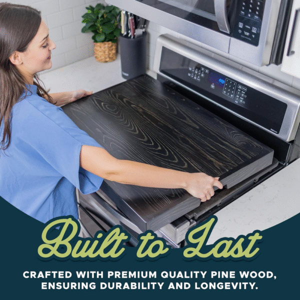 RELODECOR Fundas para estufa de tabla de fideos con asas integradas, madera de pino extra gruesa duradera hecha a mano, cubiertas superiores para estufas eléctricas - Imagen 4
