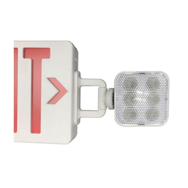 Señal de salida de luz de emergencia AmazonCommercial, 1 paquete, combo de salida con respaldo de batería, 2 cabezales LED ajustables - Imagen 6