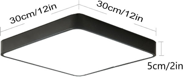Ganeed Lámpara de techo LED de 19.6 pulgadas, lámparas de techo LED negras de 39 W, lámpara de techo - Imagen 4