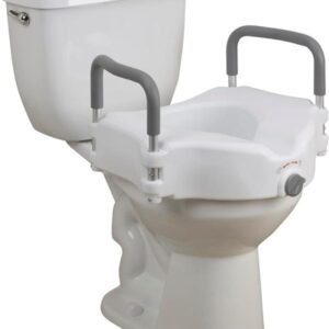 Drive Medical Asiento elevado para inodoro con brazos acolchados extraíbles, asiento estándar