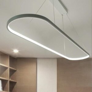 BDL04-B-45-S - Lámpara de techo colgante lineal moderna, LED, color plateado blanco frío 6000 K
