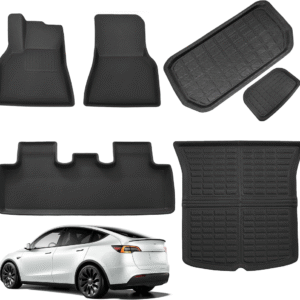 Alfombrillas Tesla Model Y 2024 2023 2022 2021 ? Paquete completo (6 piezas) para todo tipo de clima, impermeables 3D premium sin logotipo ?antideslizantes resistentes