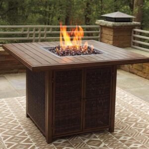 onlyfire - Sartén plana cuadrada de acero inoxidable con anillo de quemador, 46cm