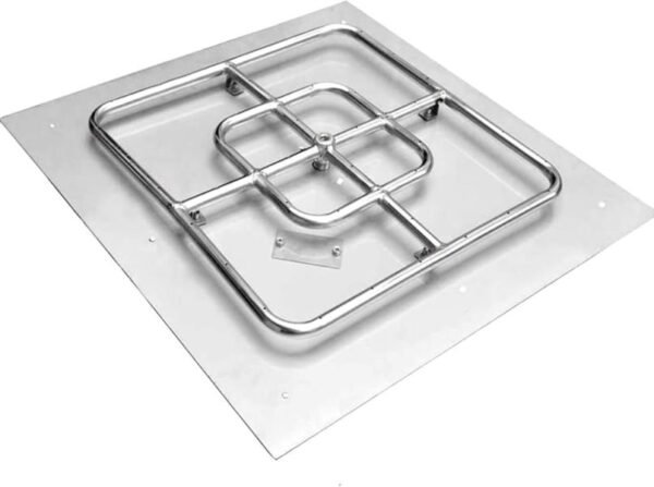 onlyfire - Sartén plana cuadrada de acero inoxidable con anillo de quemador, 46cm - Imagen 6