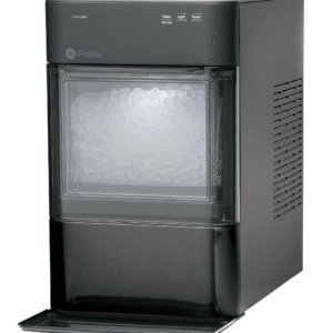 GE Profile Opal 2.0 Máquina de hielo nugget, 24 lb/día, tanque 3 lb, WiFi integrado, control por voz Alexa/Google, pantalla LED, acero inoxidable negro, 120V.