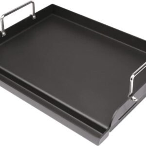 Utheer - Plancha de cocina con revestimiento antiadherente de 66 x 42 x 9 cmpara parrilla de gas, placa superior plana universal con ranura para grasa y asas extraíbles para parrillas de carbón y gas,