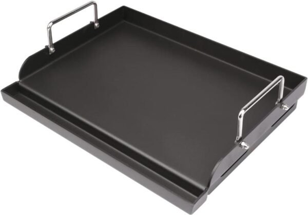 Utheer - Plancha de cocina con revestimiento antiadherente de 66 x 42 x 9 cmpara parrilla de gas, placa superior plana universal con ranura para grasa y asas extraíbles para parrillas de carbón y gas,