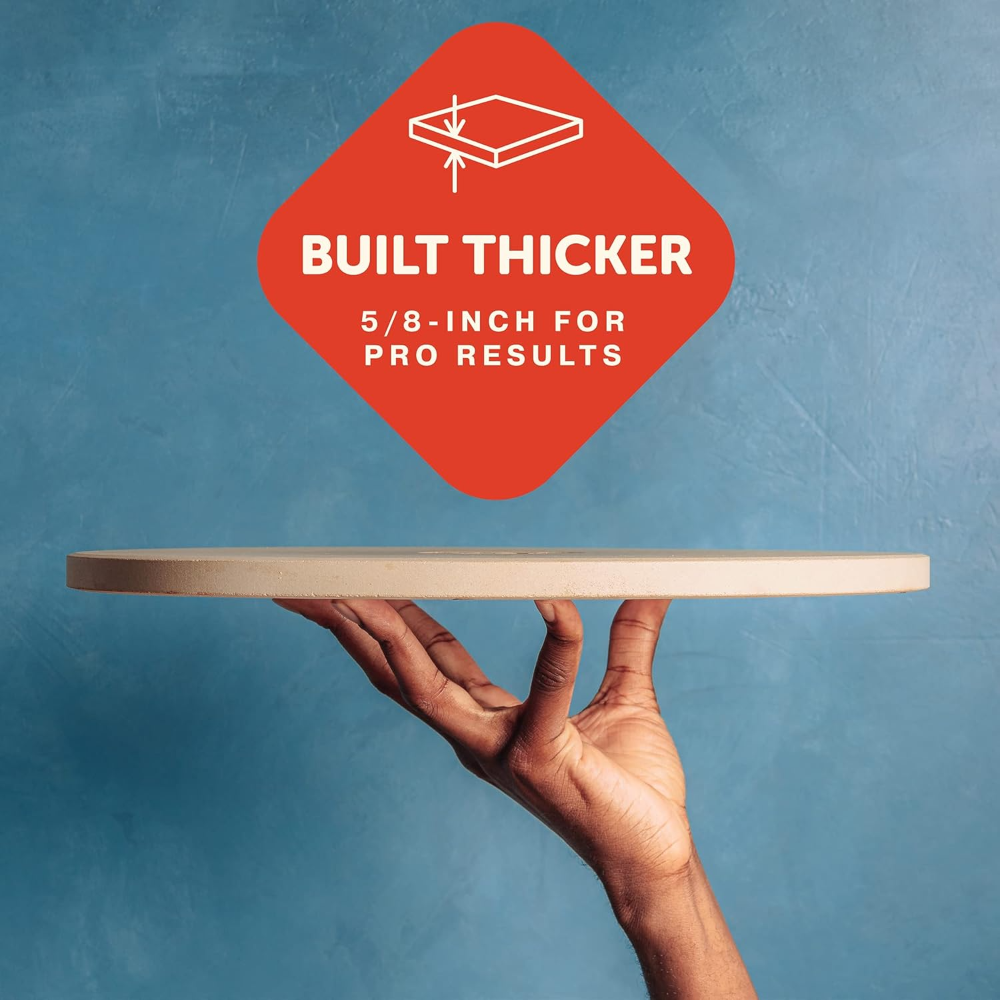 Plato de pizza de piedra con thermarite para la mejor y más crujiente corteza Duradero, certificado, seguro Buena en hornos y grills. - Imagen 3