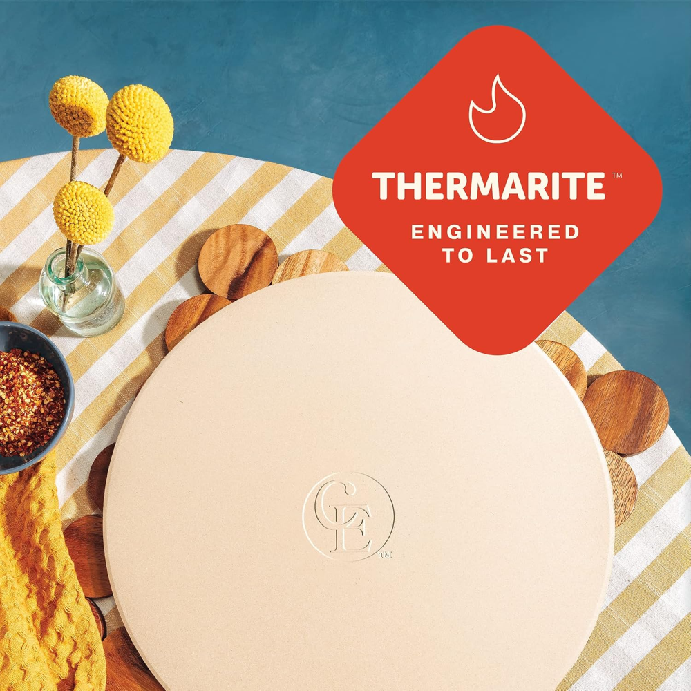 Plato de pizza de piedra con thermarite para la mejor y más crujiente corteza Duradero, certificado, seguro Buena en hornos y grills. - Imagen 4