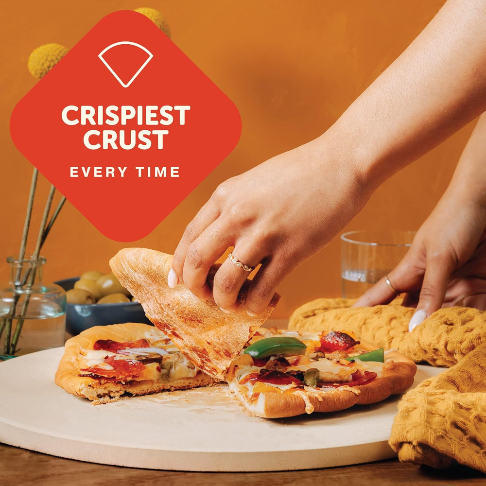 Plato de pizza de piedra con thermarite para la mejor y más crujiente corteza Duradero, certificado, seguro Buena en hornos y grills. - Imagen 5