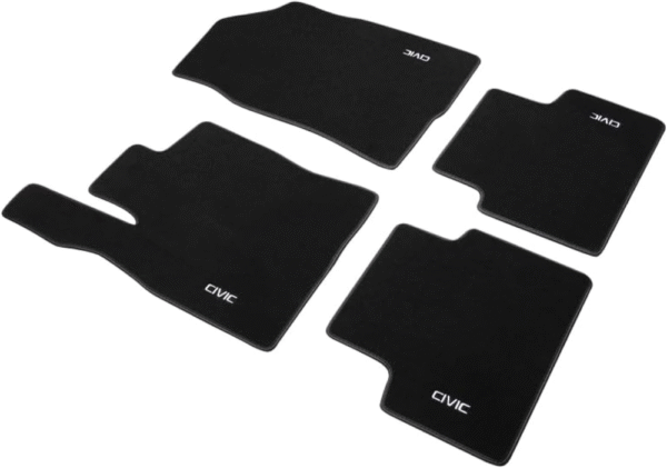 Alfombrillas de coche de color negro auténtico, almohadillas antideslizantes para Honda Civic, compatibles con modelos 2016-2021