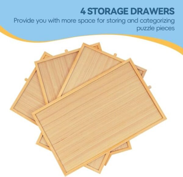 Tablero de rompecabezas de 1500 piezas (SIN PATAS), tablero de rompecabezas con 4 cajones, para adultos, tablero de rompecabezas portátil de 86 x 66 cm.*VALORADO - Imagen 3