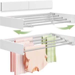 Tendedero plegable para colgar en la pared de 32 pulgadas, estante de secado de ropa plegable para interiores