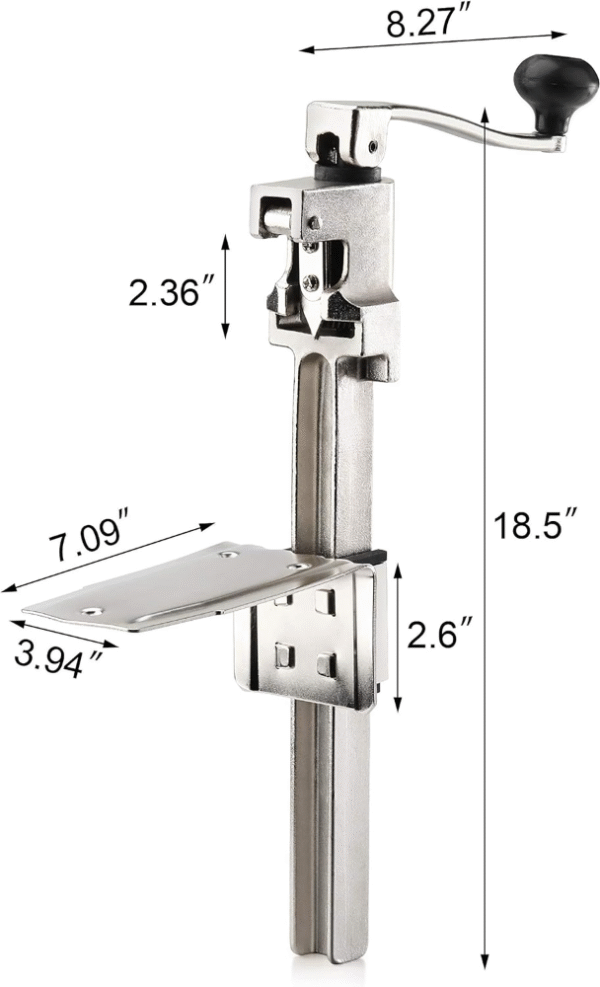 New Star Foodservice 7006841#1 Abrelatas manual de mesa con base de acero plateado para latas de hasta 28 cm. de alto - Imagen 4