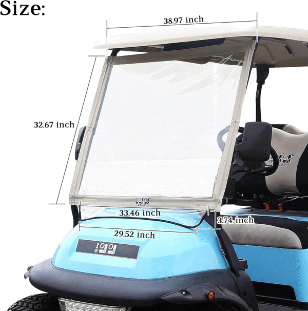 10L0L Parabrisas de carrito de golf para Club Car Precedent, parabrisas transparente de PVC plegable portátil - Imagen 2