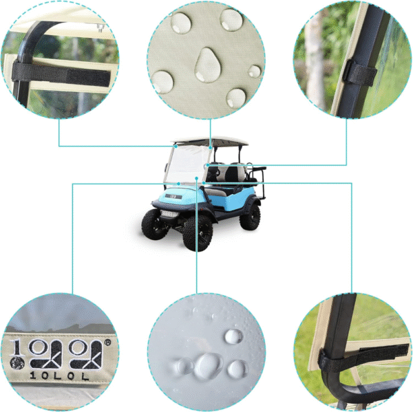 10L0L Parabrisas de carrito de golf para Club Car Precedent, parabrisas transparente de PVC plegable portátil - Imagen 3