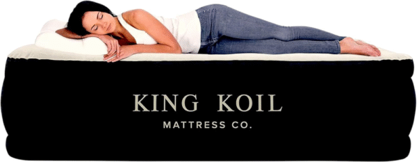 Colchón inflable King Koil de tamaño completo con cubierta acolchada y bomba de alta velocidad incorporada  matrimonial