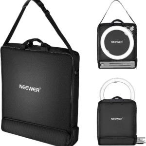 Neewer Bolsa de transporte para fotografía, funda protectora para anillo de luz de 18 pulgadas y trípode plegable de 21 pulgadas, 21 x 21 pulgadas, nailon ligero y duradero