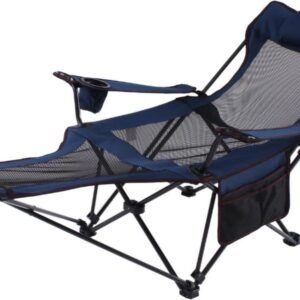 Sillón reclinable para acampar, con reposapiés, reposacabezas y bolsa de almacenamiento