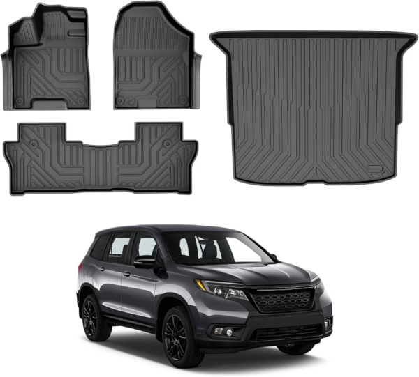 Alfombrilla de suelo y revestimiento de carga Cacartist, personalizada, para Honda Passport 2019 2020 2021 2022 2023 2024 2025, accesorios para Passport, TPE 3D, para todo tipo de clima, resistente y