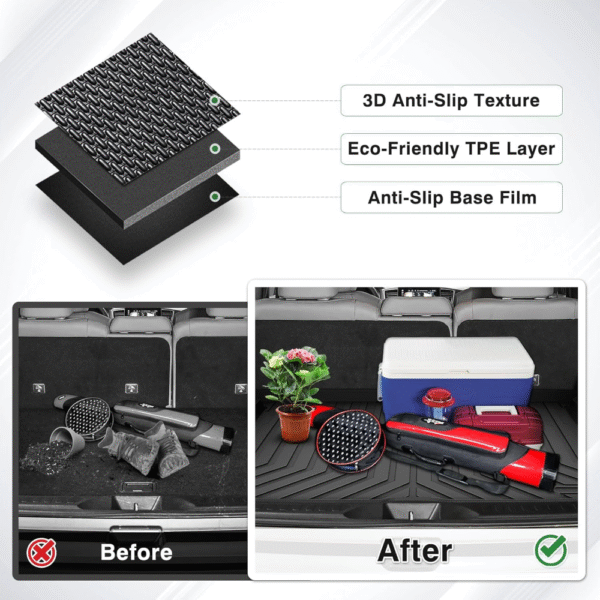 Alfombrilla de suelo y revestimiento de carga Cacartist, personalizada, para Honda Passport 2019 2020 2021 2022 2023 2024 2025, accesorios para Passport, TPE 3D, para todo tipo de clima, resistente y - Imagen 2
