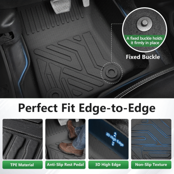 Alfombrilla de suelo y revestimiento de carga Cacartist, personalizada, para Honda Passport 2019 2020 2021 2022 2023 2024 2025, accesorios para Passport, TPE 3D, para todo tipo de clima, resistente y - Imagen 4