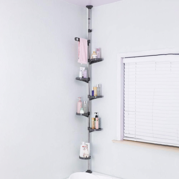Soporte para plantas de interior, 7 capas con resorte y poste de tensión de metal, estante  para floreros, tubo de acero inoxidable, multifunción, estante de pie para almacenamiento, fácil ensamblar - Imagen 3
