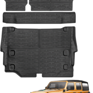 Alfombrilla de carga compatible con Jeep Wrangler JL 4 puertas 4XE (híbrido enchufable) 2021-2024. Funda de asiento trasero de TPE para Jeep Wrangler de 4 puertas