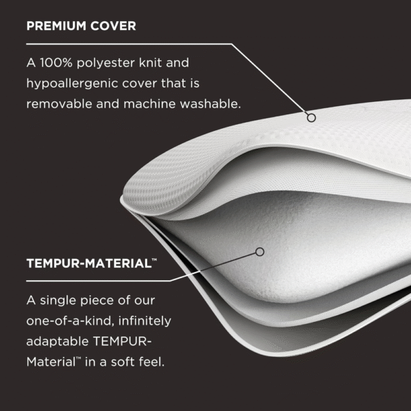 Almohada Symphony de espuma viscoelástica Tempur-Pedic, tacto suave y lujoso, estándar - Imagen 3
