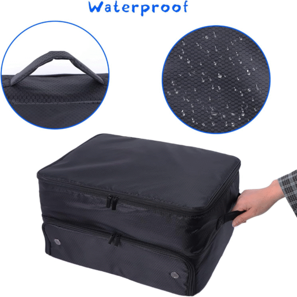 Organizador de accesorios de golf de 2 capas impermeable, para bolas, guantes, ropa, almacenamiento para viajes, regalos de golf para hombres, plegable cuando no está en uso. - Imagen 5