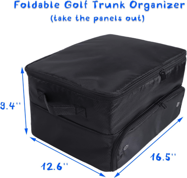 Organizador de accesorios de golf de 2 capas impermeable, para bolas, guantes, ropa, almacenamiento para viajes, regalos de golf para hombres, plegable cuando no está en uso. - Imagen 6