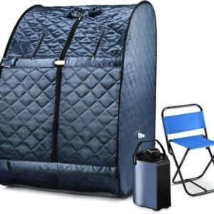 Sauna de vapor portátil, plegable y ligero, para spa en casa, generador de vapor de 3 L y 800 W con protección, bolsa y silla incluida, con control remoto para recuperación, bienestar y relajación