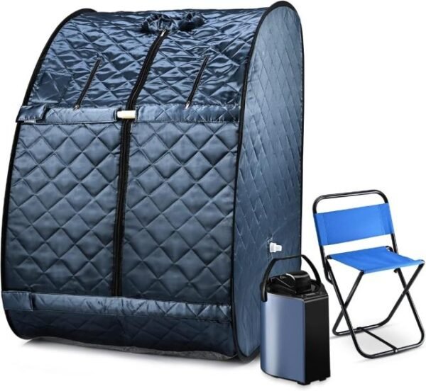 Sauna de vapor portátil, plegable y ligero, para spa en casa, generador de vapor de 3 L y 800 W con protección, bolsa y silla incluida, con control remoto para recuperación, bienestar y relajación