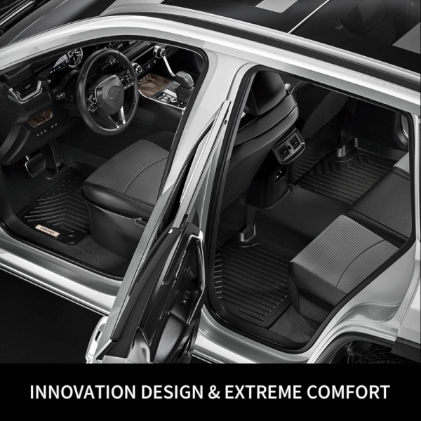 Alfombrillas de suelo aptas para Honda HR-V 2016-2022, revestimientos de suelo de ajuste personalizado, juego de revestimientos delanteros y de segunda fila, bordes elevados,  antideslizante. - Imagen 2