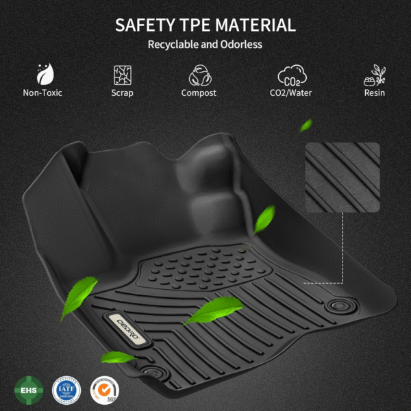 Alfombrillas de suelo aptas para Honda HR-V 2016-2022, revestimientos de suelo de ajuste personalizado, juego de revestimientos delanteros y de segunda fila, bordes elevados,  antideslizante. - Imagen 5