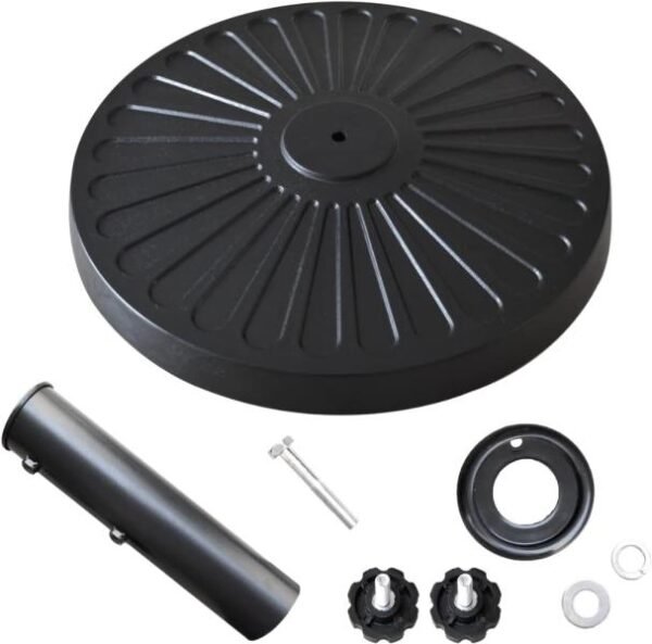 Soporte para sombrilla de patio de 9 pies, para el aire libre con ventilación,  protección UV, se puede ajustar de acuerdo con el grosor de la columna de la sombrilla, atractivo patrón decorativo - Imagen 3