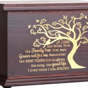 Urnas de cremación para cenizas, Urna de madera conmemorativa para cenizas humanas, adultos, hombres y mujeres, grandes urnas de madera funerarias, recuerdo del árbol de la vida.
