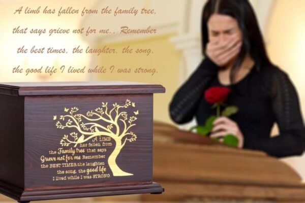 Urnas de cremación para cenizas, Urna de madera conmemorativa para cenizas humanas, adultos, hombres y mujeres, grandes urnas de madera funerarias, recuerdo del árbol de la vida. - Imagen 3