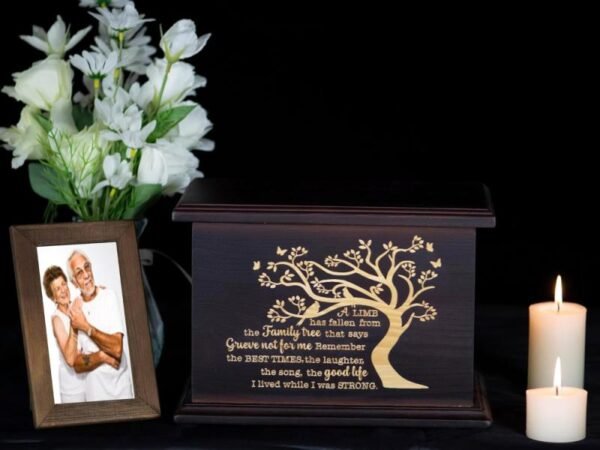 Urnas de cremación para cenizas, Urna de madera conmemorativa para cenizas humanas, adultos, hombres y mujeres, grandes urnas de madera funerarias, recuerdo del árbol de la vida. - Imagen 4