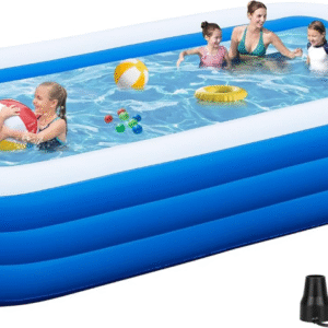 Piscina inflable, piscina inflable extra grande de 130 x 72 x 22 pulgadas, diseño grueso sobre el suelo para familia, patio trasero, jardín, césped, no tiene  el cargador *VALORADO*
