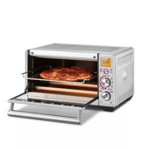 Breville The Smart Oven, freidora de aire compacta, acero inoxidable, múltiples funciones, control digital, capacidad 0.6?ft³, tecnología Element IQ, fácil de limpiar.