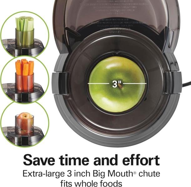 Hamilton Beach exprimidor de boca grande, modelo 67601A, motor potente, apto para frutas enteras, fácil de VALORADOlimpiar, piezas aptas para lavavajillas, diseño compacto y eficiente. - Imagen 6