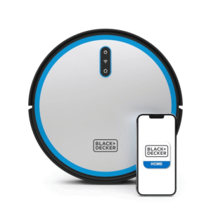 BLACK+DECKER Roboseries BDRV1-SLV, mapeo avanzado, control Wi-Fi/App, succión para pelo de mascotas, navegación inteligente, batería extendida, diseño compacto, vaciado fácil