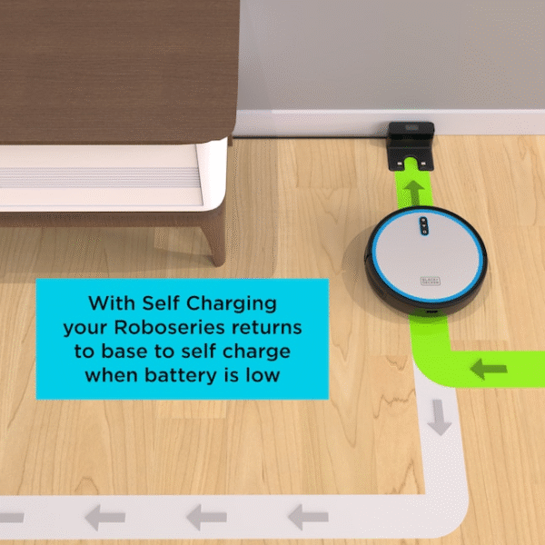 BLACK+DECKER Roboseries BDRV1-SLV, mapeo avanzado, control Wi-Fi/App, succión para pelo de mascotas, navegación inteligente, batería extendida, diseño compacto, vaciado fácil - Imagen 3