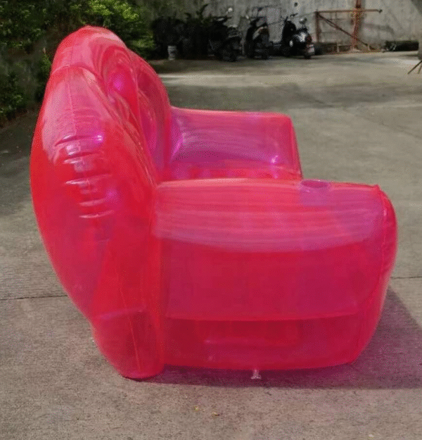 Silla inflable rosa sofá de aire transparente sofá inflable para playa, oficina, viajes, camping, picnic - Imagen 2