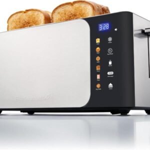 Elite Gourmet ECT5924D SmartToast - Tostadora digital de ranura larga de 4 rebanadas
