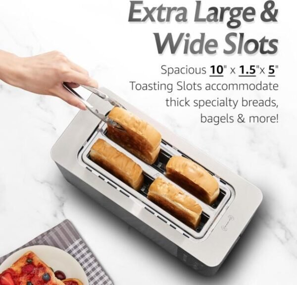 Elite Gourmet ECT5924D SmartToast - Tostadora digital de ranura larga de 4 rebanadas - Imagen 4